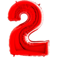 Balon Foliowy Cyfra "2" Czerwona 102 cm Balon Foliowy Cyfra "2" Czerwona 102 cm