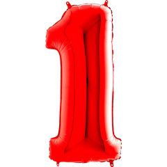 Balon Foliowy Cyfra "1" Czerwona 102 cm Balon Foliowy Cyfra "1" Czerwona 102 cm