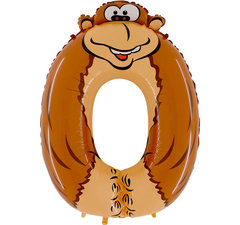 Balon Foliowy Cyfra "0" Animaloons 102 cm Balon Foliowy Cyfra "0" Animaloons 102 cm