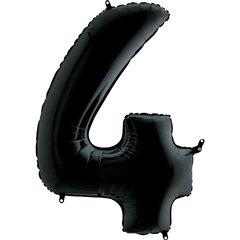 Balon Foliowy Cyfra "4" Czarna 102 cm Balon Foliowy Cyfra "4" Czarna 102 cm