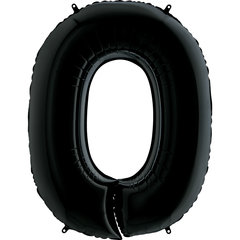 Balon Foliowy Cyfra "0" Czarna 102 cm Balon Foliowy Cyfra "0" Czarna 102 cm