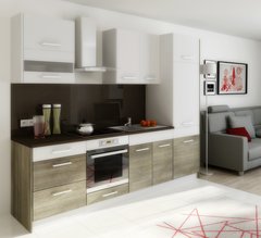 Kuchnia Cuba Libre biały i dąb bordeaux Kuchnia Cuba Libre biały i dąb bordeaux