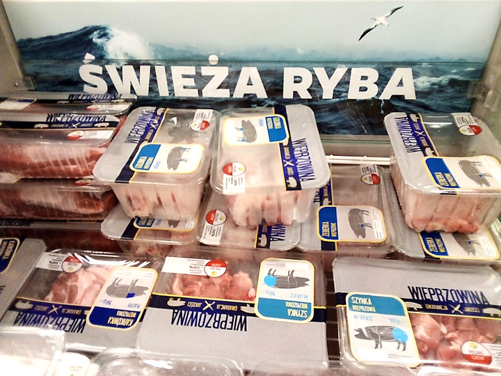 I gdzie ta ryba ?. Fotka zrobiona w jednym z Pasłęckich marketów (Marzec 2019)