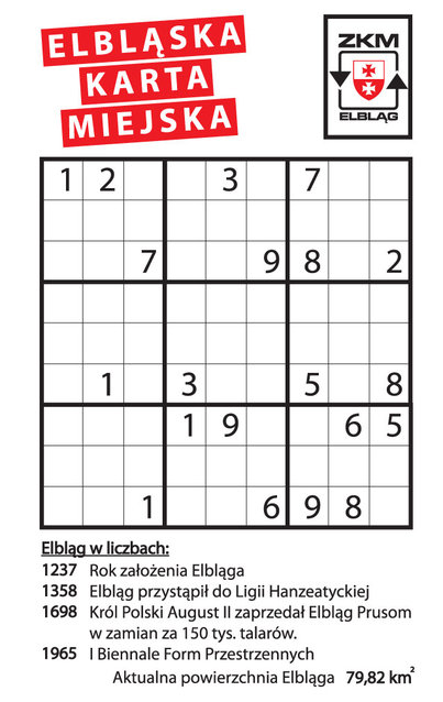 Projekt nr 8
Sudoku to znana i lubiana na całym świecie łamigłówka, która teraz może umilić podróż pasażerom