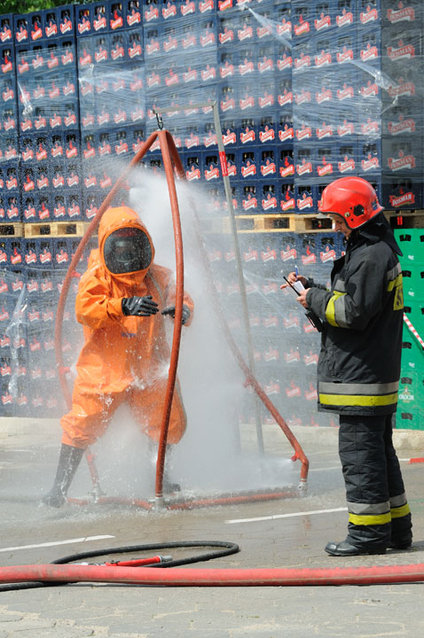 Ćwiczenia strażackie na terenie elbląskiego browaru zdjęcie nr 45497