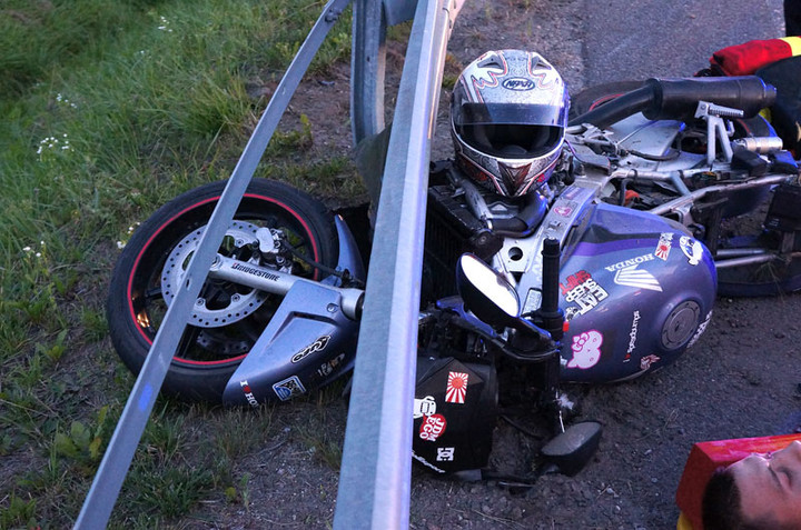 Węzeł Wschód: wypadek motocyklisty zdjęcie nr 60300