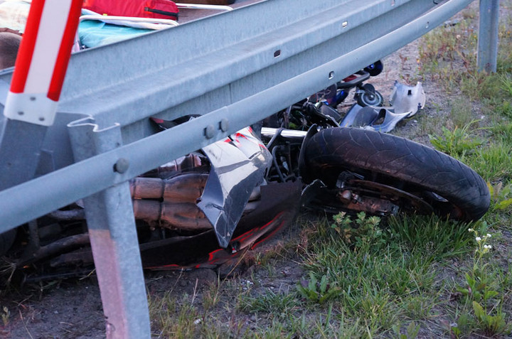 Węzeł Wschód: wypadek motocyklisty zdjęcie nr 60295