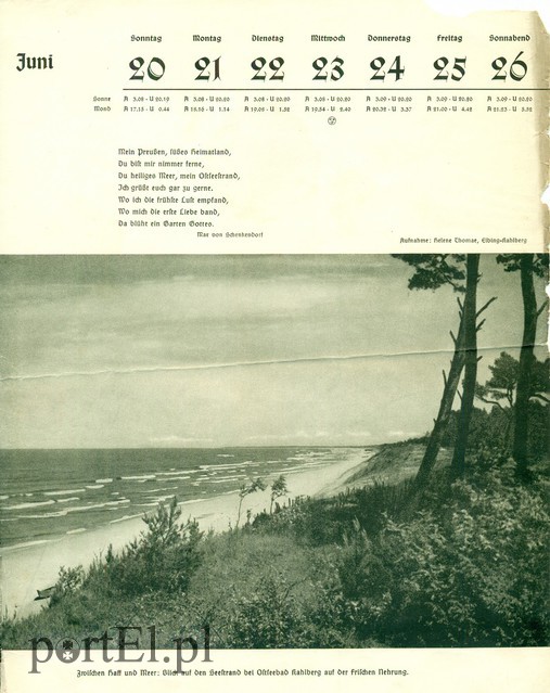 Niemiecki podpis pod zdjęciem: Między Zalewem a morzem: widok na plażę w kurorcie morskim Krynica na Mierzei Wiślanej