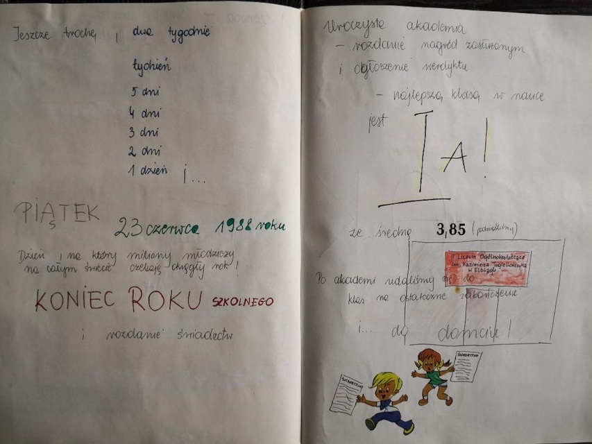 Klasowa kronika uczniów I A - 1987 r.