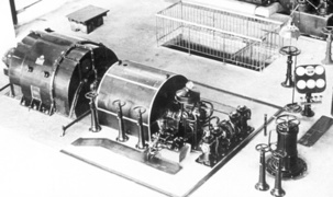 Turbina TP2 uruchomiona w roku 1953 w Zakładach Włókienniczych w Andrychowie