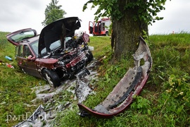 Opel uderzył w drzewo
