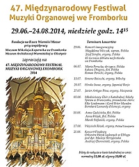47. Międzynarodowy Festiwal Muzyki Organowej Frombork 2014. Finałowy koncert