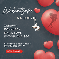 Walentynkowa zabawa na lodowisku