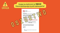 Uwaga: oszustwo "na rządowy portal"
