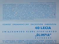 Jubileuszowe etapy Olimpii: 20., 40., 60. i dziś