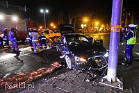 Kolizja audi z oplem na skrzyżowaniu ul. Wigilijnej z Rycerską
