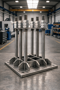 Kotwienie masztów i wież stalowych w betonie - zastosowanie prętów gwintowanych