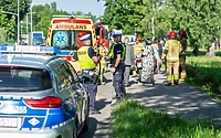 Motocyklem uderzył w osobówkę