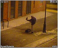 Wandal w oku kamery monitoringu