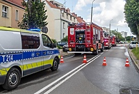 Pożar w mieszkaniu na Okrzei