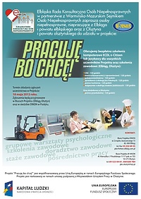Rekrutacja uczestników do projektu „Pracuję bo chcę!”