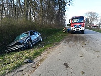 Rozbita osobówka pod Braniewem