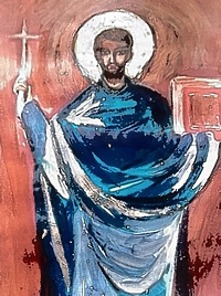 Święty Wojciech na szkle malowany