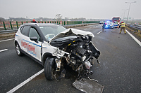 Uderzył w barierki na S7, dwa pasy w kierunku Elbląga były zablokowane