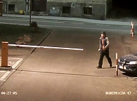 Uszkodził szlaban i urwał lusterko - nagrał go osiedlowy monitoring