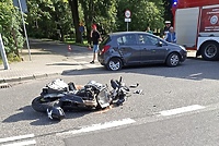 Zderzenie auta z motocyklem