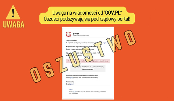 Uwaga: oszustwo na rządowy portal