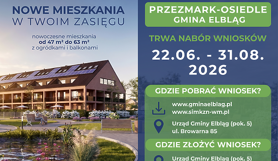 Nowoczesne i przystępne cenowo mieszkania w Gminie Elbląg. Ruszył nabór wniosków w programie SIM!