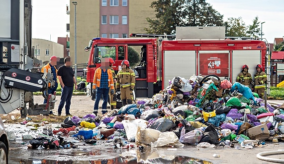 Pożar śmieciarki