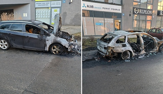 Spłonęły dwa auta