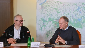 Donald Tusk w Elblągu. Narada na temat sytuacji pogodowej