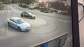 Na rondzie pod prąd. Zobacz nagranie