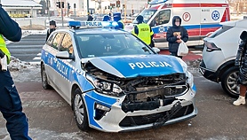 Radiowóz wjechał w Kię Radiowóz wjechał w Kię