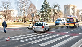 Potrącenie rowerzystki na Nowowiejskiej