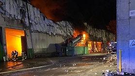 Pożar sortowni śmieci w Elblągu
