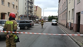 Z sieci ulatniał się gaz. Wjazd na Słoneczną zamknięty Z sieci ulatniał się gaz. Wjazd na Słoneczną zamknięty