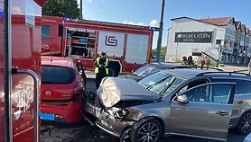 Zderzenie trzech aut na Dąbka