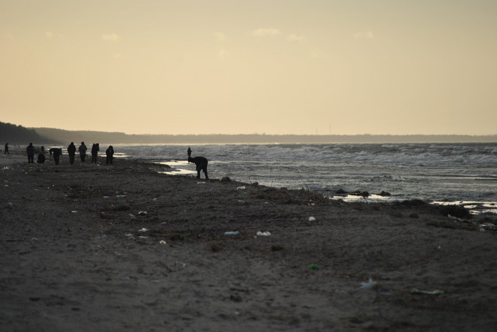 plaża po wielkich śniegach.