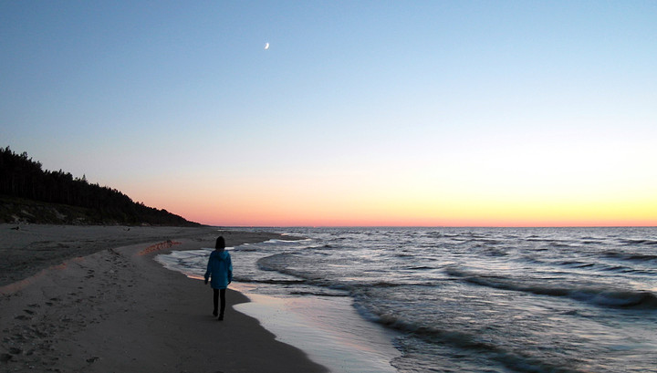 Stegna – plaża późną porą