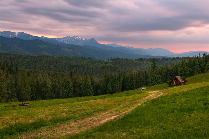 Tatry z Głodówki wieczorem widziane. (Lipiec 2013)