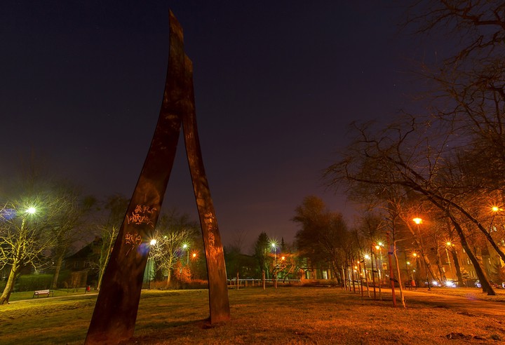 W parku Kajki nocą. (Luty 2015)