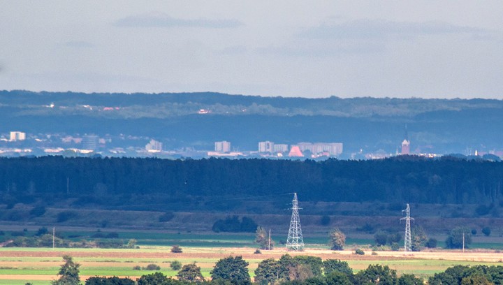 Widok na Elbląg z zamku w Malborku
