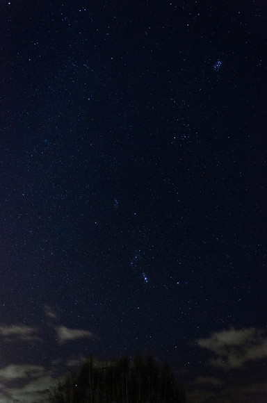 Orion na nocnym niebie