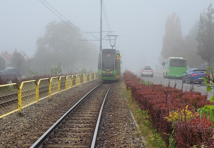 Elbląski tramwaj zaraz zniknie w porannej mgle
