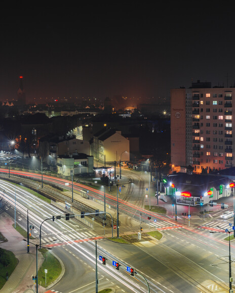 Elbląg z góry nocą (Marzec 2023)