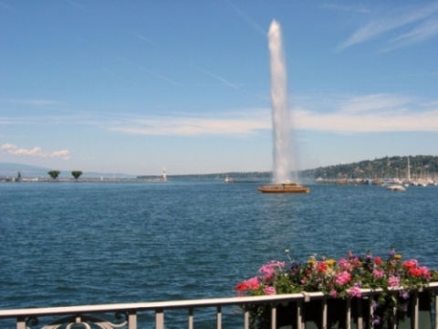 fontanna w Genewie -Szwajcaria (Lipiec 2006)